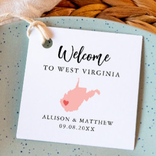 Any Colour West Virginia State Wedding Welcome Bag Favour Tags