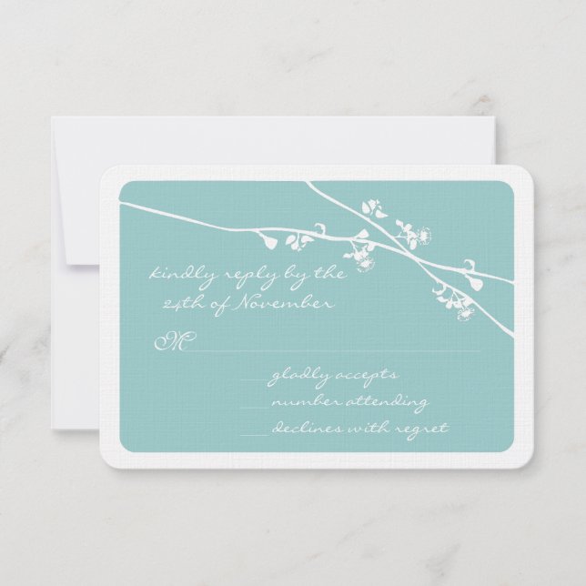 Any Colour Wildflower Branches Wedding RSVP Card (Front)