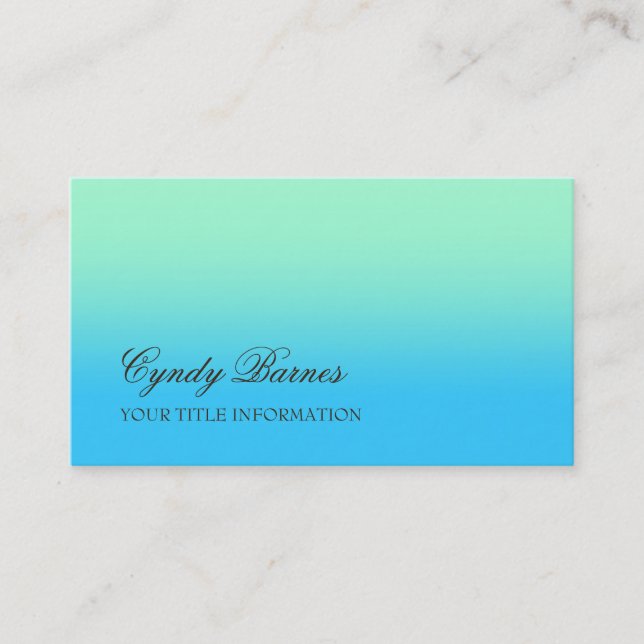 Any Colour with Aqua Gradient Business Card (Front)