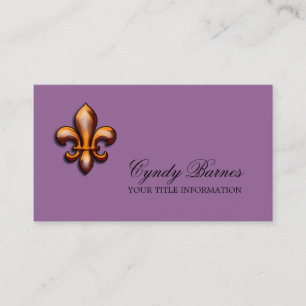 Any Colour with Copper Fleur de Lis Business Card