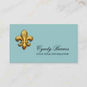 Any Colour with Gold Fleur de Lis Business Card