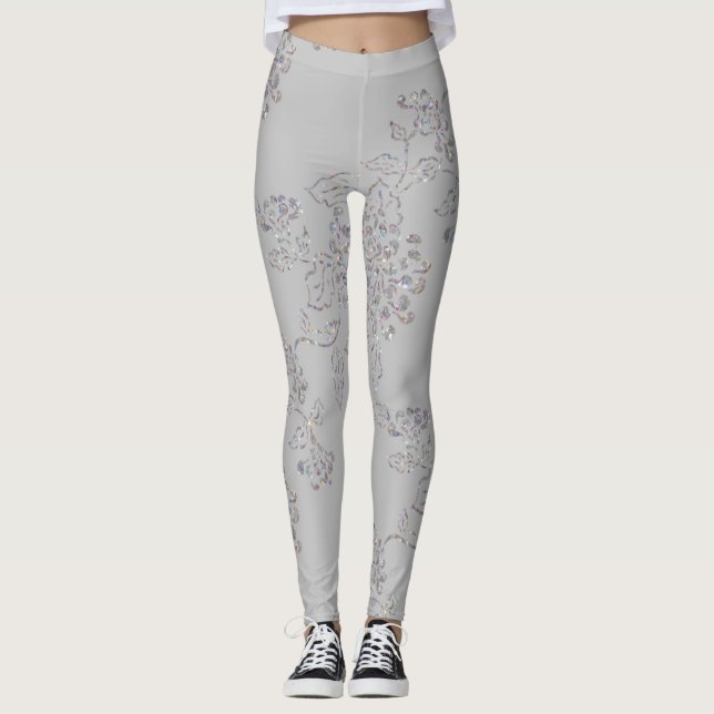 Any Colour with Iridescent Chrysanthemum Leggings (Front)