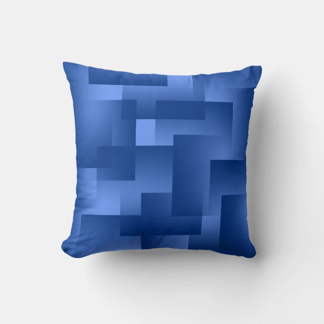 Any Colour with Navy Blue Gradient Blocks Cushion (Front)
