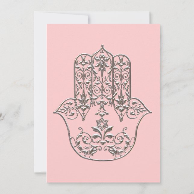 Any Colour with Ornate Hamsa Invitation (Back)