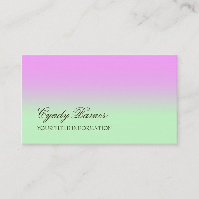 Any Colour with Pink Gradient Business Card (Front)