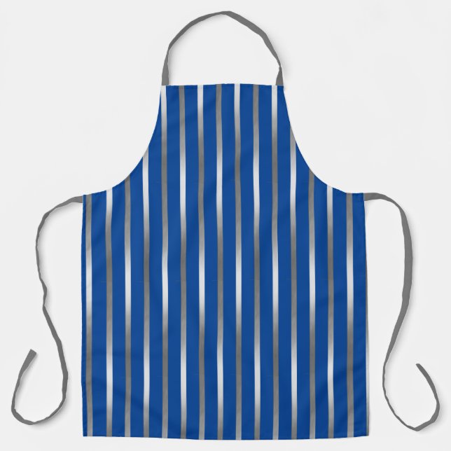 Any Colour with Silver Stripes Apron (Front)