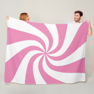 Any Colour with White Peppermint Swirl Tree Skirt Fleece Blanket