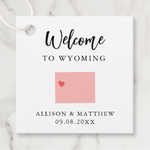 Any Colour Wyoming State Wedding Welcome Bag Favour Tags
