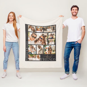 Any Colours Modern 10 Photo Collage Best Friends Fleece Blanket