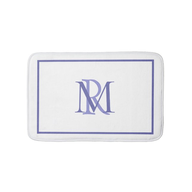 Any Colours Overlapping Initials Monogram Bath Mat (Front)