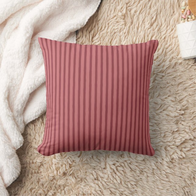 Any Colours Red Rustic Striped Pattern Cushion (Blanket)