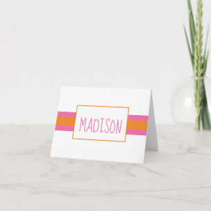 Any Colours Ribbon Stripes Personalised Note Cards