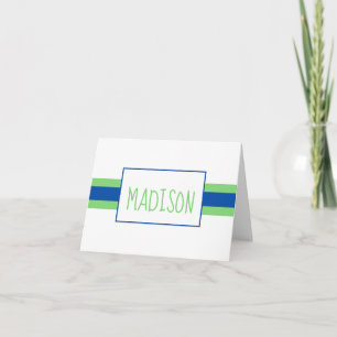 Any Colours Ribbon Stripes Personalised Note Cards