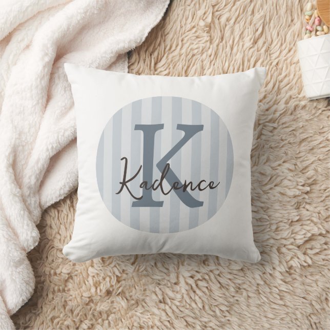 Any Colours Striped Circle Monogram Cushion (Blanket)
