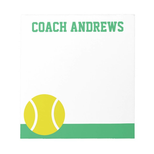 Any Colours Tennis Personalised Notepad (Front)