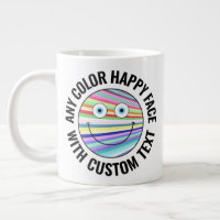 Any Custom Colour Background Text Happy Face (BLCK