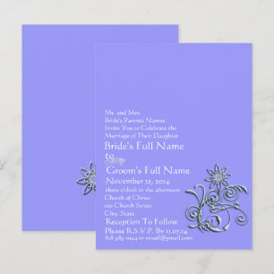 Any Custom Colour Periwinkle Blue Floral Postcard