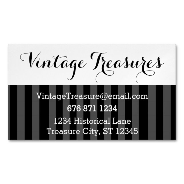 Any Custom Colour Stripe Pattern Magnetic Business Card (Front)