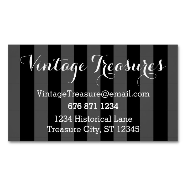 Any Custom Colour Stripe Pattern Magnetic Business Card (Front)