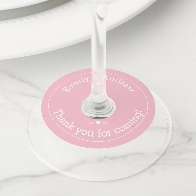 Any Custom Colour Wedding Wine Glass Tag (Close Up)