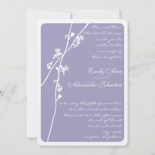 Any Custom Colour Wildflower Shown Lavender Weddin Invitation