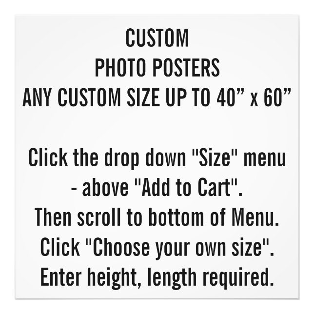 Any Custom Size Photo Poster Prints (Front)