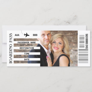 ANY destination boarding pass getaway DIY photo Invitation