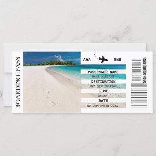 ANY destination boarding pass getaway DIY photo Invitation
