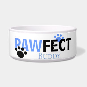Any Dogs Name Pawfect In Blue Dog Bowl