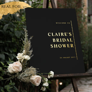 Any Even Modern Chic Real Foil, Black Welcome Sign