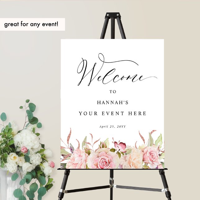 Any Event, Blush, Pink and Rose Gold Welcome Sign (Creator Uploaded)