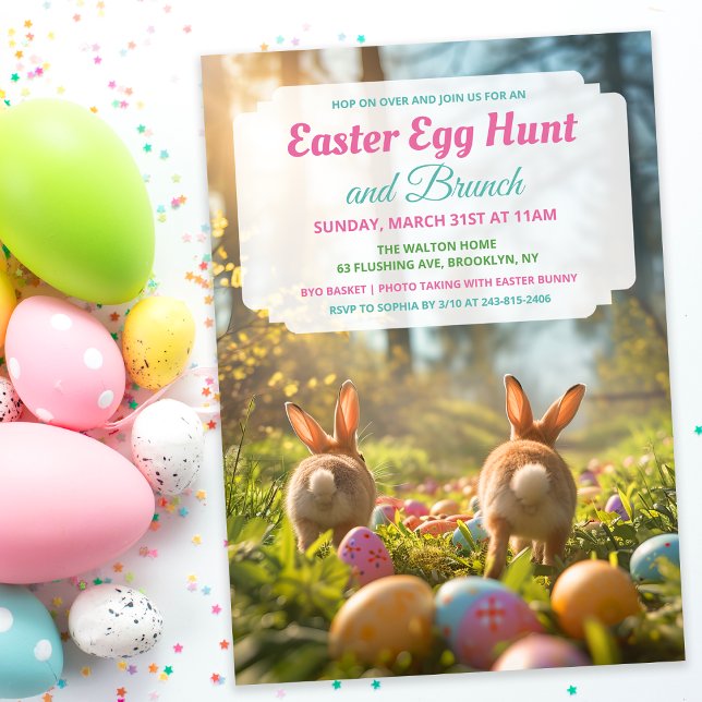Any Event - Bunny Birthday Baby Shower Easter Egg  Invitation (Creator Uploaded)