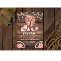ANY EVENT - Cowgirl Boot Floral Western Invitation