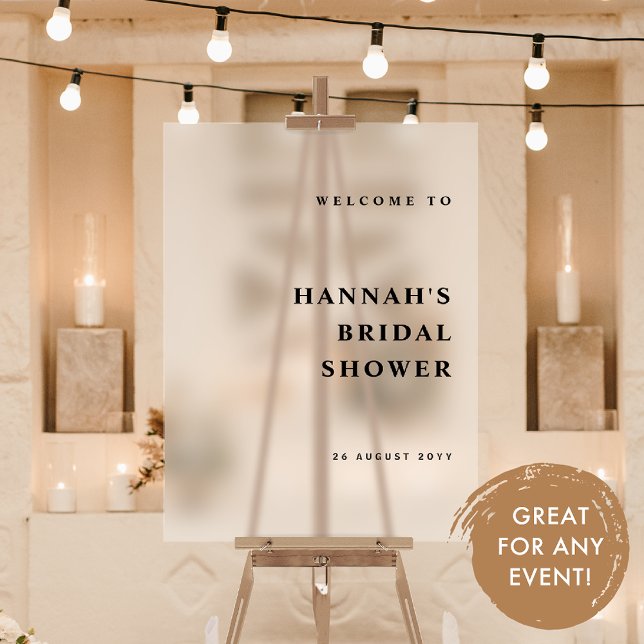 Any Event, Elegant and Modern Welcome Frosted  Acrylic Sign (Creator Uploaded)