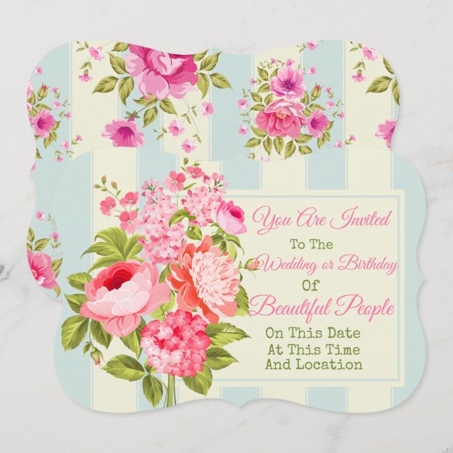 Any Event Floral Invitation (Front/Back)