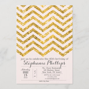ANY EVENT - Gold Blush Glitter Invitation