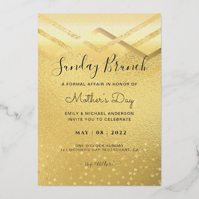 ANY EVENT Gold Foil Formal Event Dinner Lunch CHIC (Front)