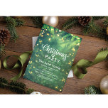 ANY EVENT - Green Sparkle Lights Invitation<br><div class="desc">Green Christmas Blue Lights Winter Wonderland Holiday Christmas 1st Birthday First Birthday Baby Shower Wedding Birthday Bokeh Lights Silver and Blue</div>