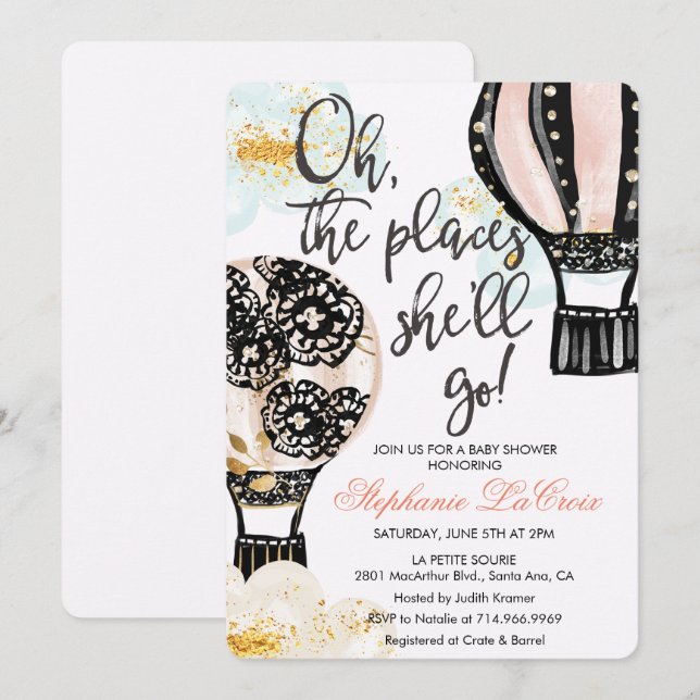 ANY EVENT - Hot Air Balloon Invitation (Front/Back)