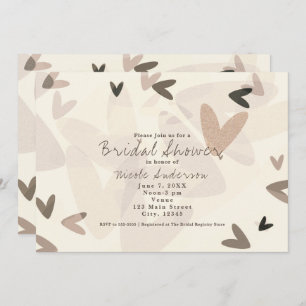 ANY EVENT Pink & Taupe Hearts Chic Invitations