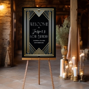 ANY EVENT - Roaring 20s Welcome Sign Poster