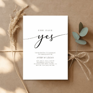 Any Event She Said Yes Wedding Engagement Party Invitation