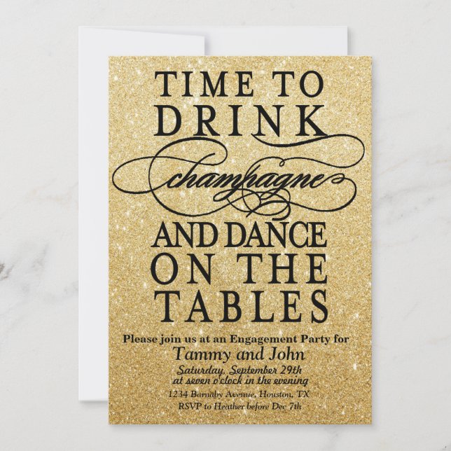 ANY EVENT - Time to Drink Champagne Invitation (Front)