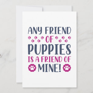 Any Friend Of Puppies Thank You Card