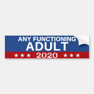 Any Functioning Adult 2020 Bumper Sticker