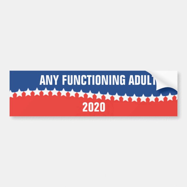 Any Functioning Adult 2020 Bumper Sticker (Front)