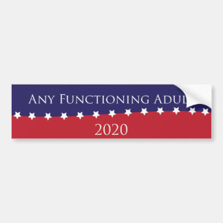 Any Functioning Adult for President Bumper Sticker