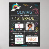 Any Grade Black Chalkboard First Day Of School