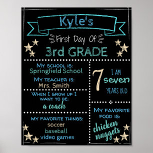 ANY GRADE Personalised First Day of School Sign