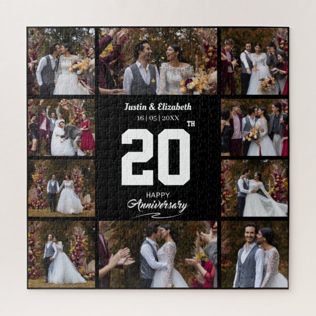Any Happy Anniversary 10 Photo Collage Jigsaw Puzzle (Vertical)